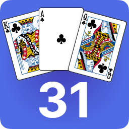 A Logo of the game 31 (Blitz / Schwimmen). 3 Ace cards are shown.